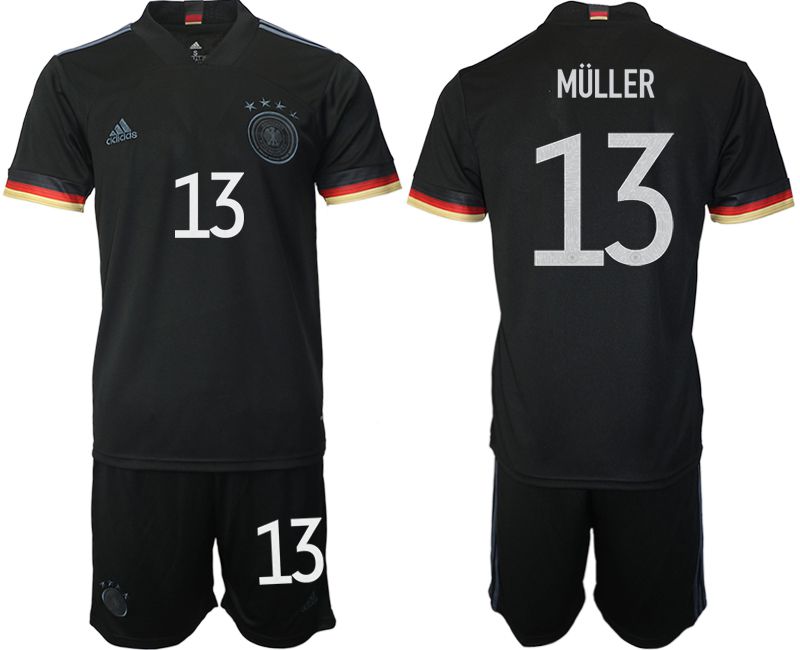 Men 2020-2021 European Cup Germany away black #13 Adidas Soccer Jerseys